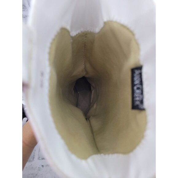 Ann Creek Western Cowboy Knee High Boots White Black High Stitch Contrast Sz 10 - Picture 6 of 8